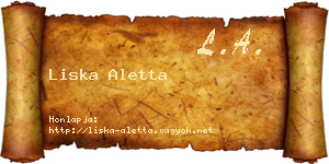 Liska Aletta névjegykártya